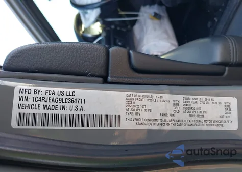 2020 Jeep Grand Cherokee Altitude 4X2 z USA, uszkodzony, nr VIN 1C4RJEAG9LC364711